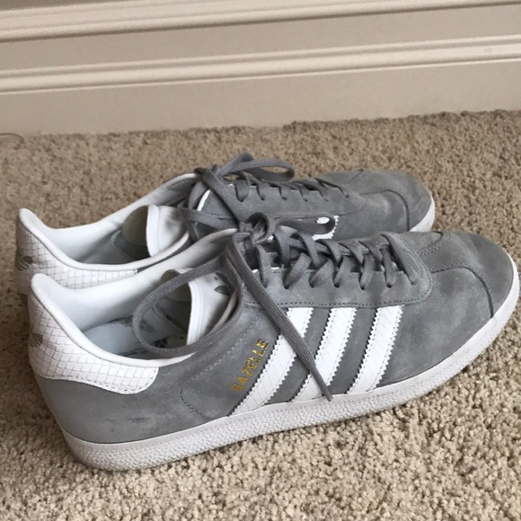 light grey gazelle suede trainers
